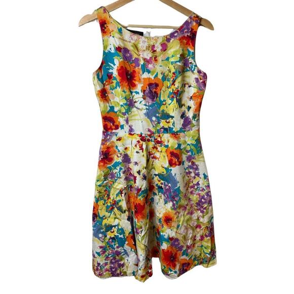 Black Label by Evan-Picone Multicolor Floral Sleeveless Dress Women's Size 6 - Picture 1 of 5